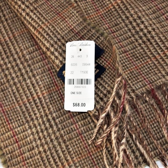 Brand new! Brooks Brothers Leather & Wool Tote with Matching Scarf - Picture 10 of 11